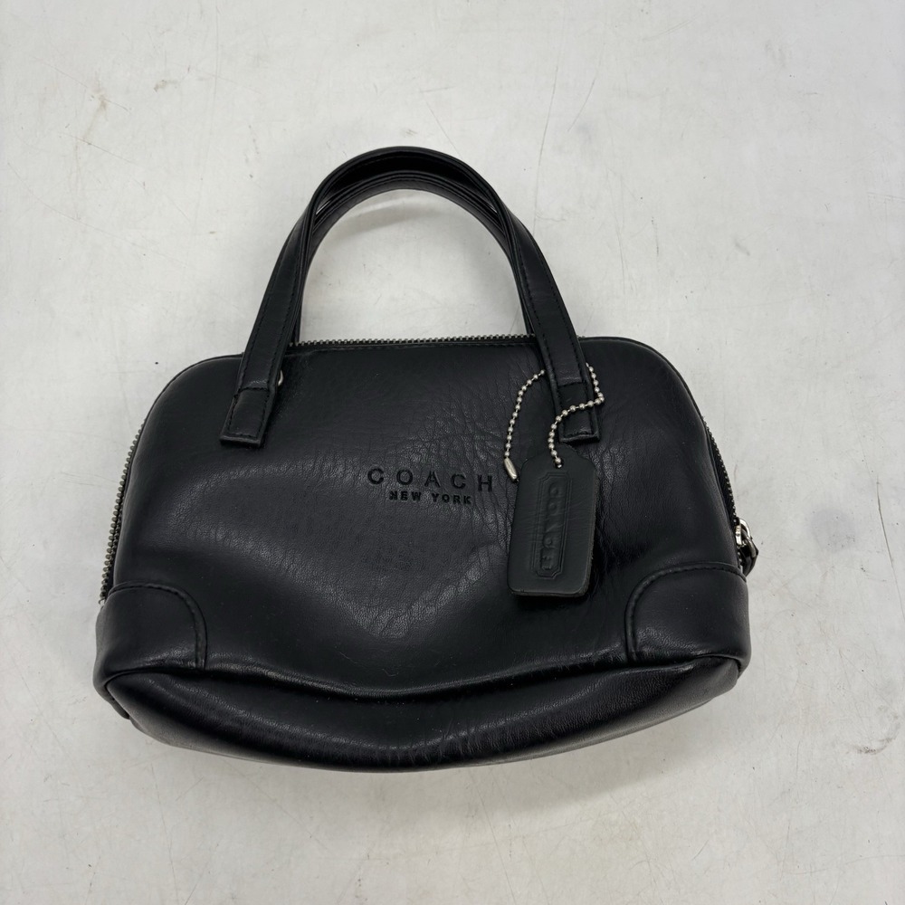 Vintage Y2K Coach Leatherware Mini Baguette Satchel Hand Bag EST. 1941 Black